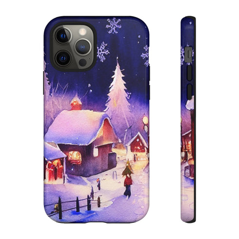 Christmas Homes in the Snow - Impact Resistant Phone Case iPhone 12 Pro Glossy